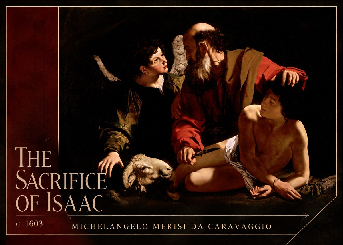 Michelangelo Merisi da Caravaggio The Sacrifice of Isaac III No2 - Affiche