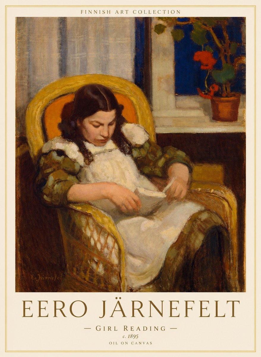 Eero Järnefelt Girl Reading No1 - Affiche