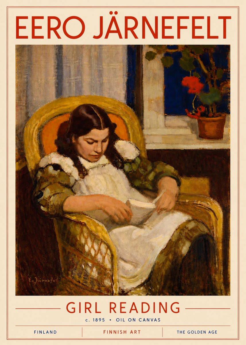 Eero Järnefelt Girl Reading No4 - Affiche