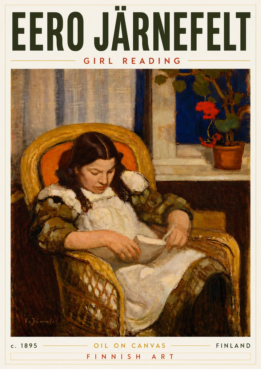 Eero Järnefelt Girl Reading No6 - Affiche