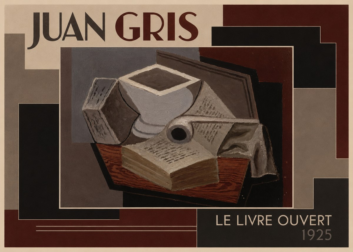 Juan Gris Le Livre Ouvert No4 - Affiche