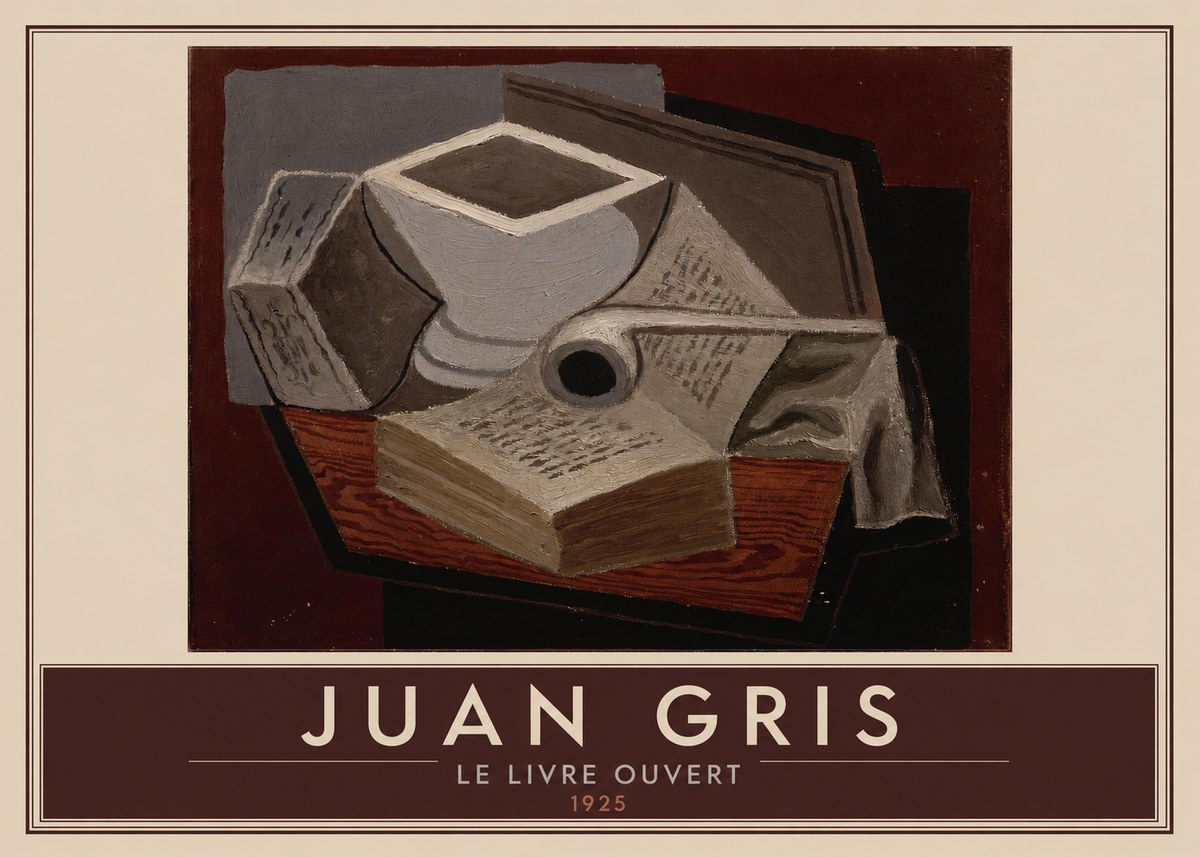 Juan Gris Le Livre Ouvert No5 - Affiche