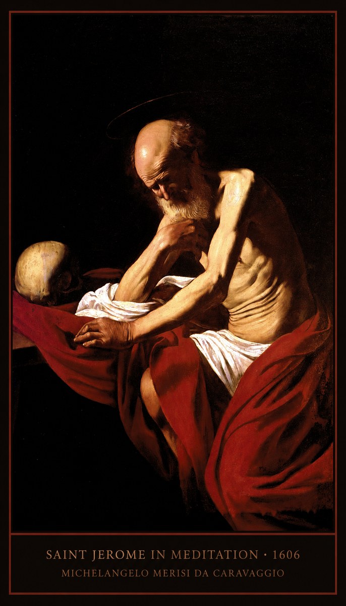Michelangelo Merisi da Caravaggio Saint Jerome in Meditation I No4 - Affiche