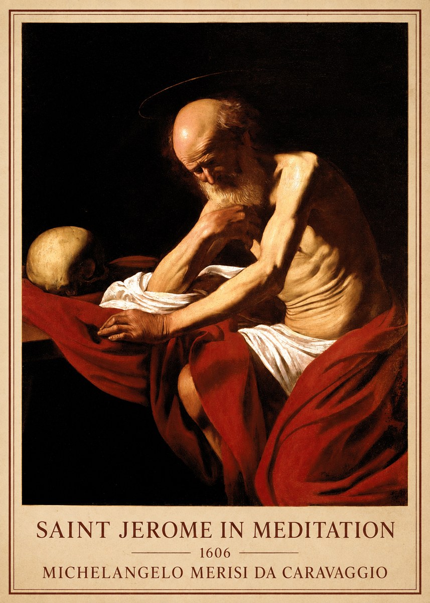 Michelangelo Merisi da Caravaggio Saint Jerome in Meditation I No6 - Affiche