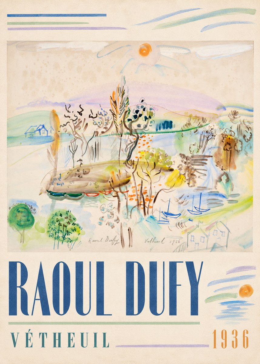 Raoul Dufy Vétheuil No3 - Affiche