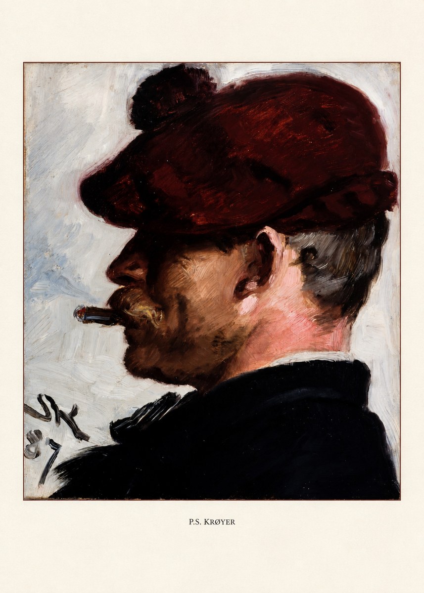 P.S. Krøyer Self-portrait with Cigar II No5 - Affiche
