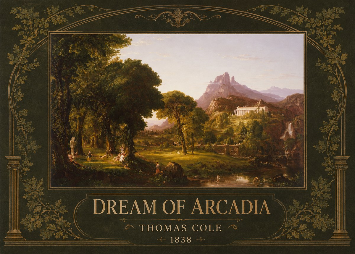 Thomas Cole The Dream of Arcadia No3 - Affiche
