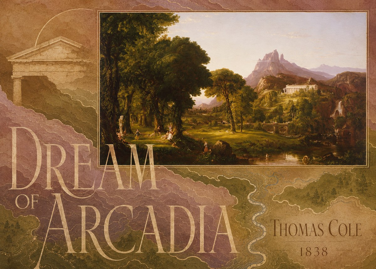 Thomas Cole The Dream of Arcadia No6 - Affiche