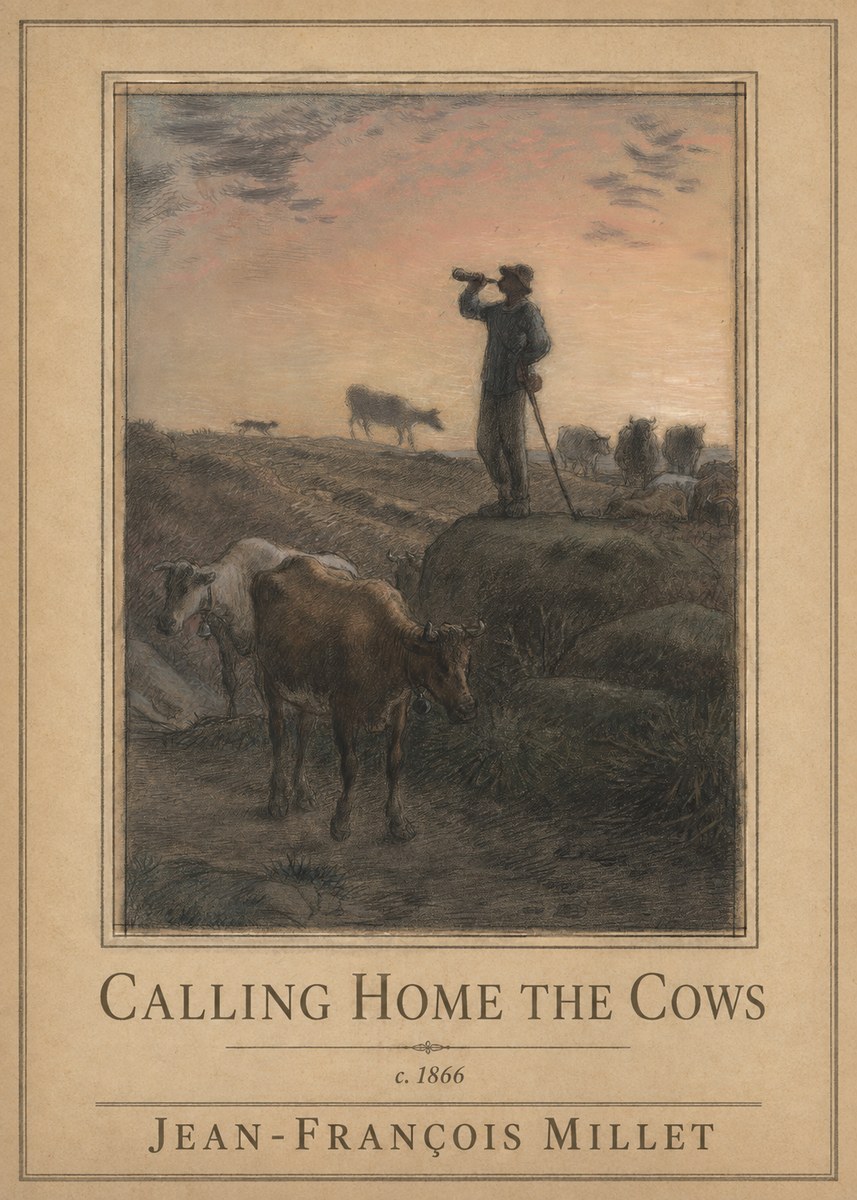 Jean-François Millet Calling Home the Cows No1 - Affiche