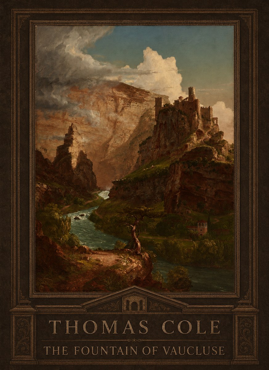 Thomas Cole The Fountain of Vaucluse II No4 - Affiche