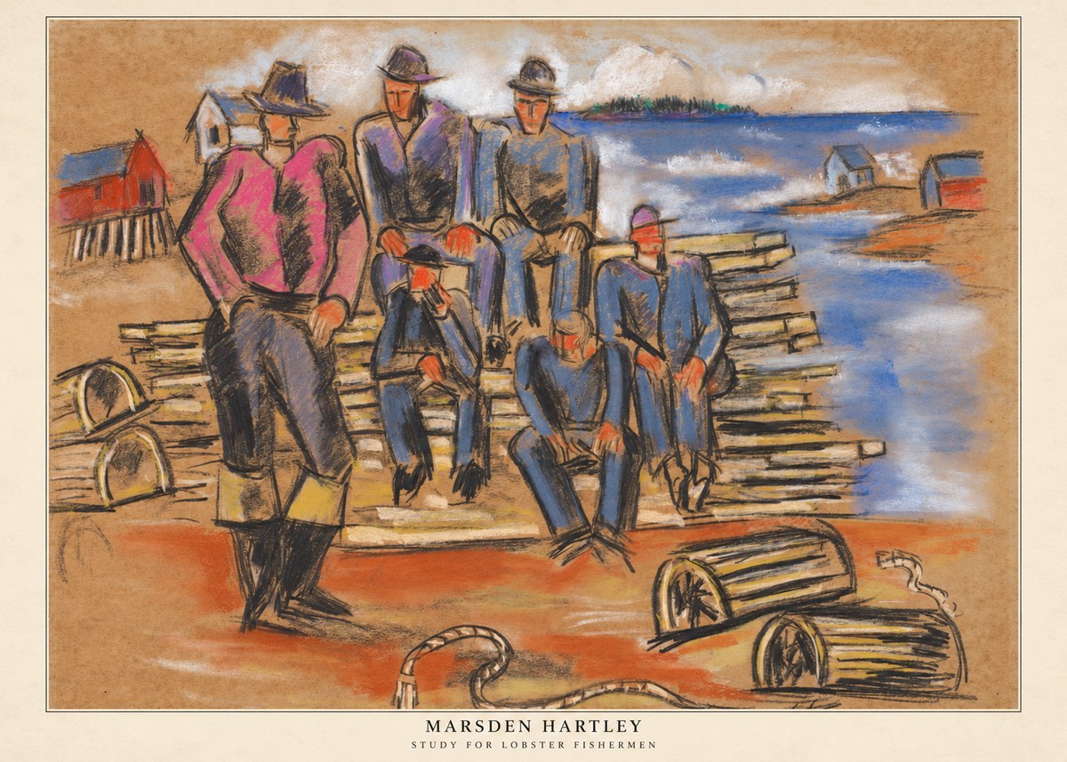 Marsden Hartley Study for 'Lobster Fishermen' No6 - Affiche