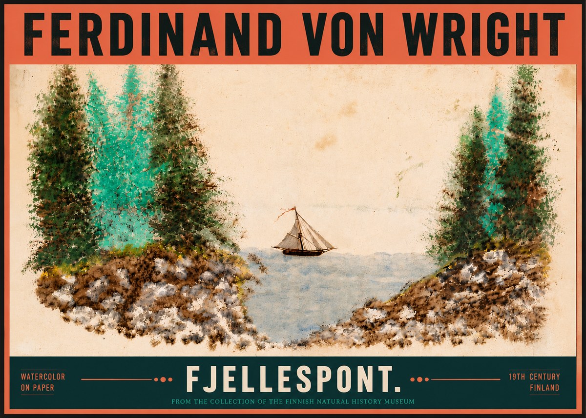 Ferdinand von Wright Fjellespont. No5 - Affiche