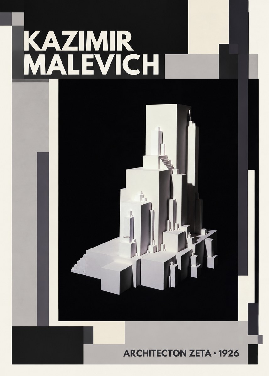 Kazimir Malevich Architecton Zeta No2 - Affiche