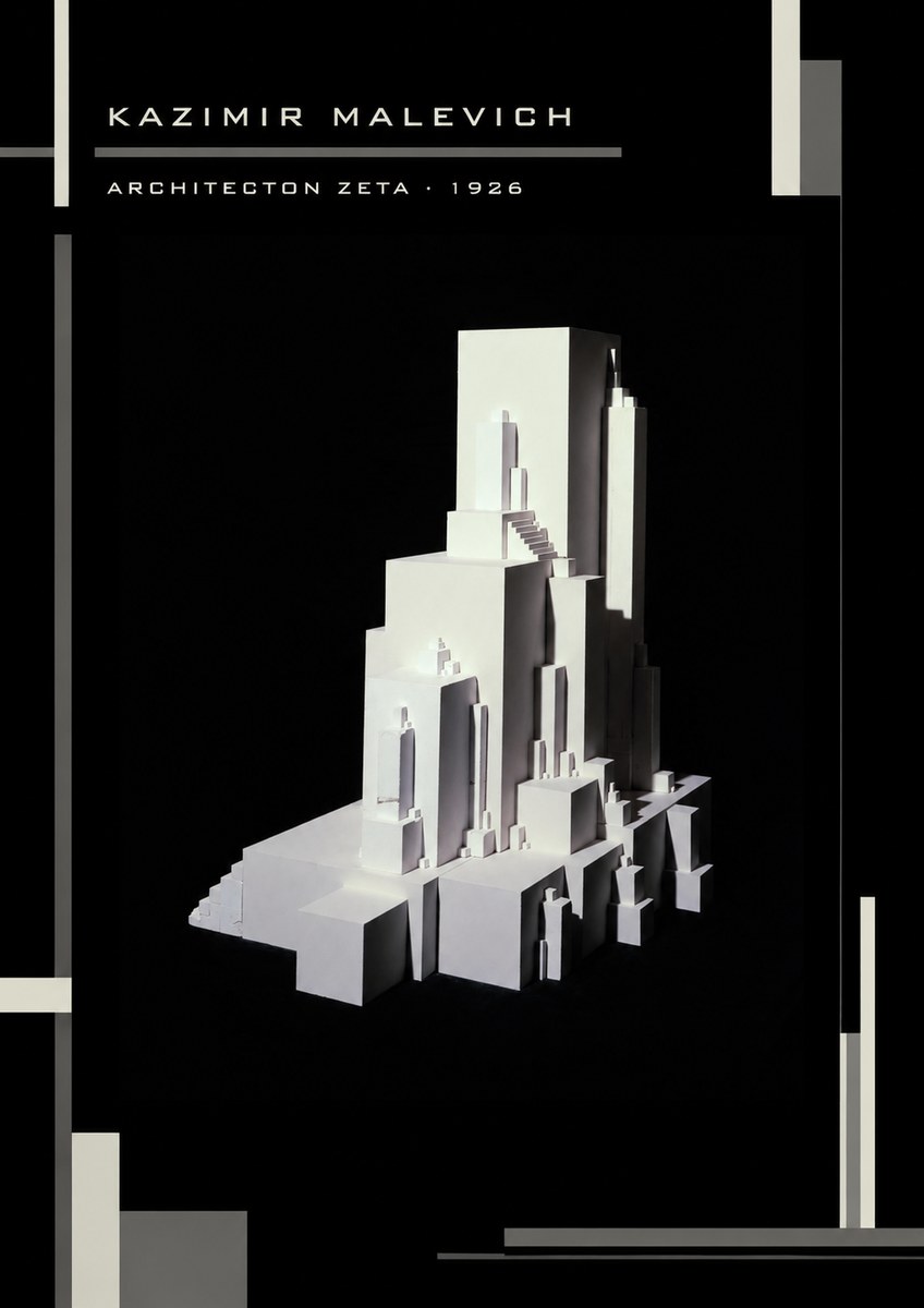 Kazimir Malevich Architecton Zeta No4 - Affiche