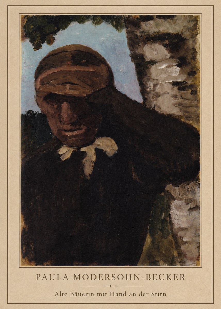 Paula Modersohn-Becker Alte Bäuerin Mit Hand an Der Stirn No3 - Affiche