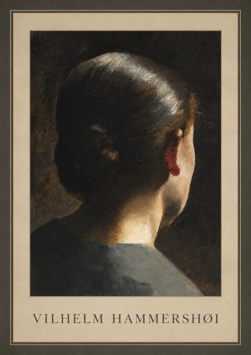 Vilhelm Hammershøi Woman Seen from Behind No3 - Affiche