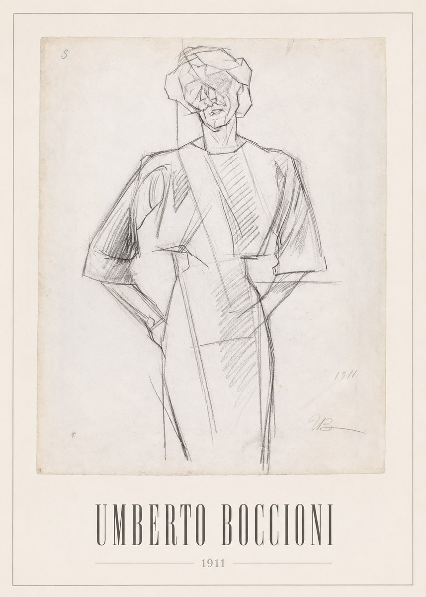 Umberto Boccioni Figure Study, 1911 No1 - Affiche