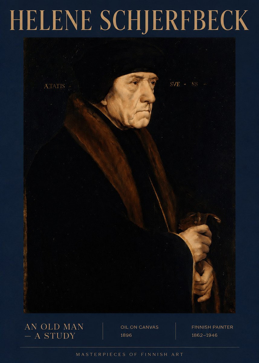 Helene Schjerfbeck An Old Man – a Study No3 - Affiche