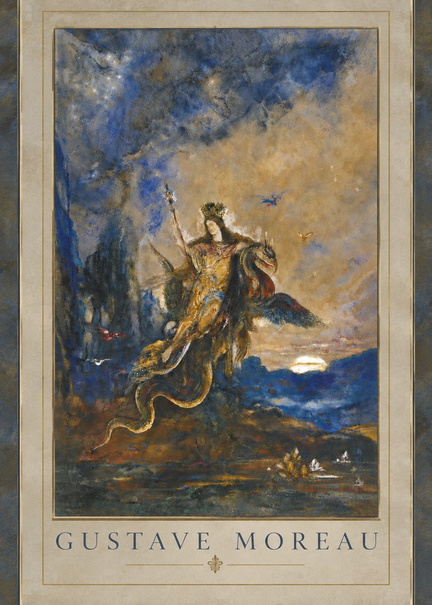 Gustave Moreau Les Fées No4 - Affiche
