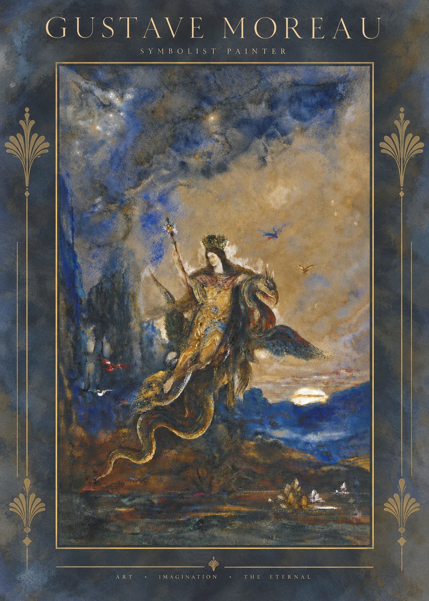 Gustave Moreau Les Fées No5 - Affiche