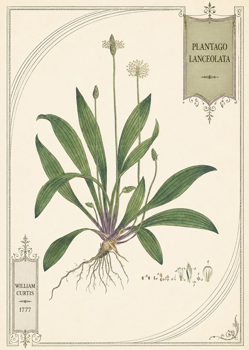 William Curtis Plantago Lanceolata IV No5 - Affiche