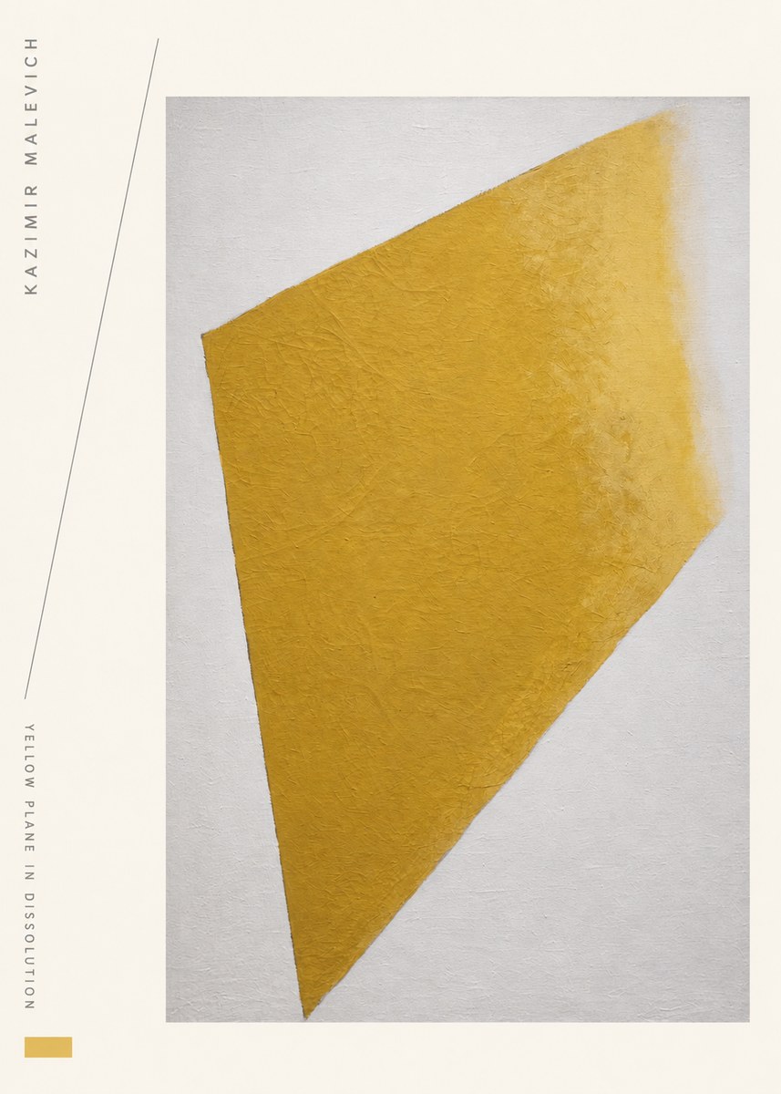 Kazimir Malevich Yellow Plane in Dissolution No2 - Affiche