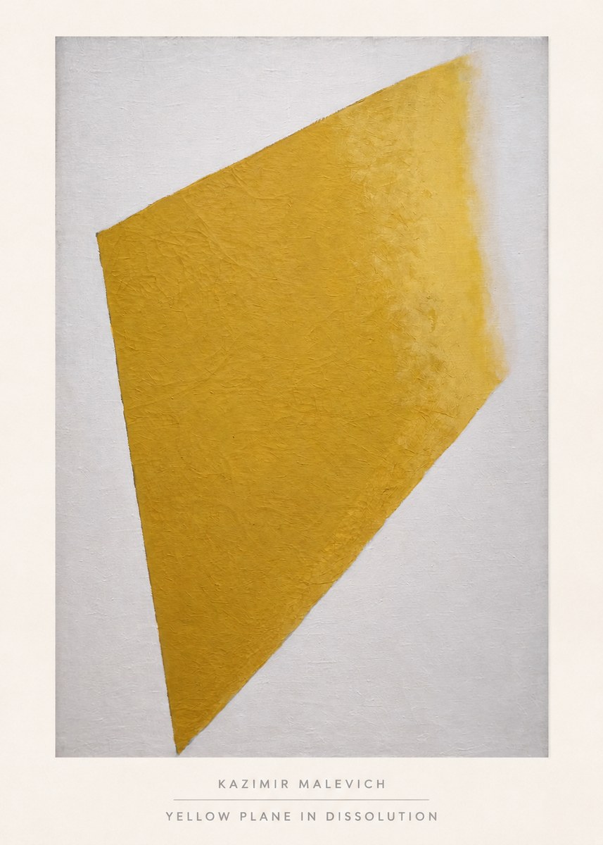 Kazimir Malevich Yellow Plane in Dissolution No4 - Affiche