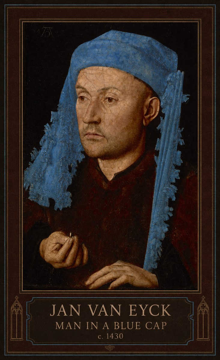 Jan van Eyck Man in a Blue Cap II No1 - Affiche