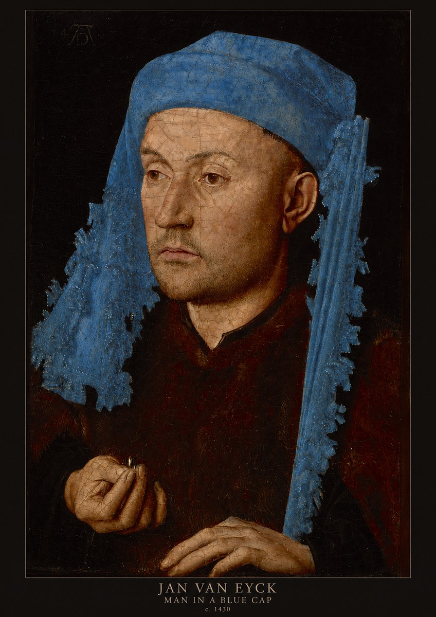 Jan van Eyck Man in a Blue Cap II No4 - Affiche
