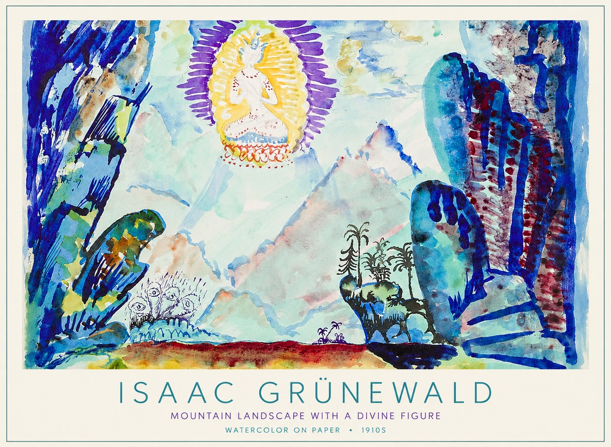 Isaac Grünewald Mountain Landscape with a Divine Figure No1 - Affiche
