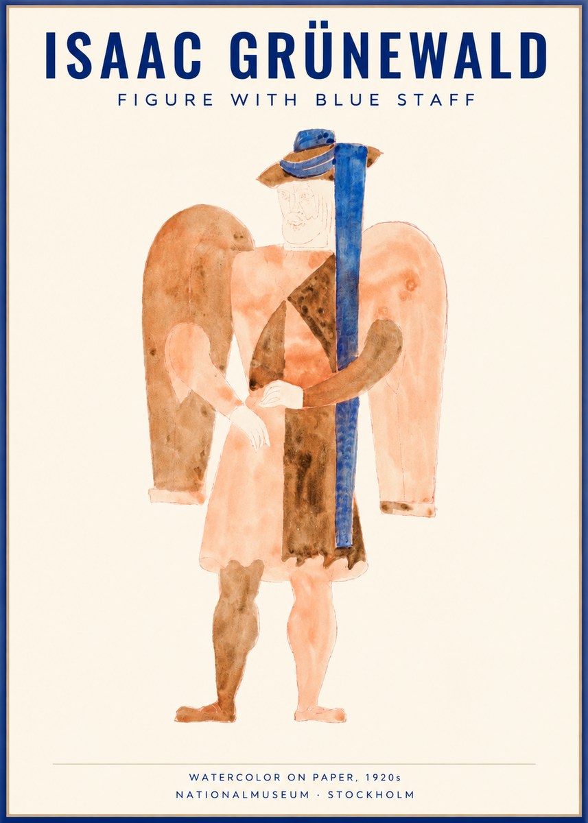 Isaac Grünewald Figure with Blue Staff No1 - Affiche