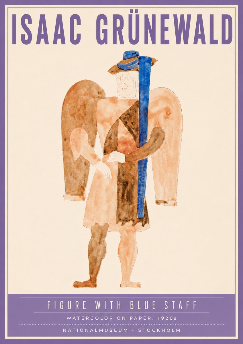 Isaac Grünewald Figure with Blue Staff No4 - Affiche
