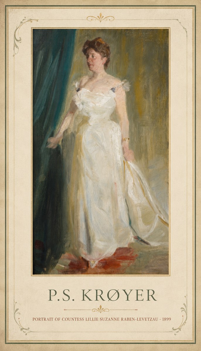 P.S. Krøyer Portrait of Countess Lillie Suzanne Raben-levetzau - 1899 No1 - Affiche