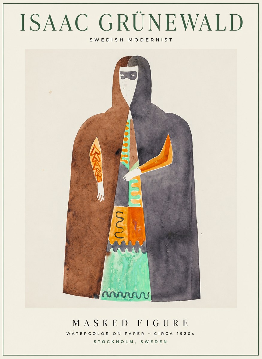 Isaac Grünewald Masked Figure No1 - Affiche