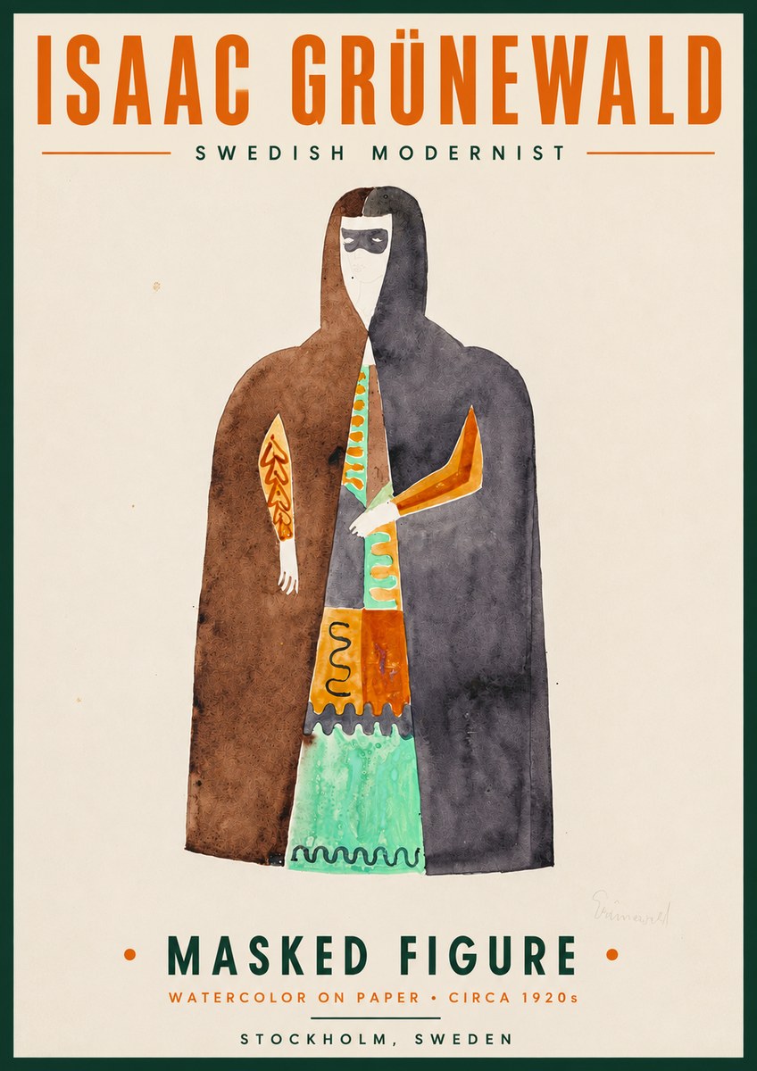 Isaac Grünewald Masked Figure No4 - Affiche