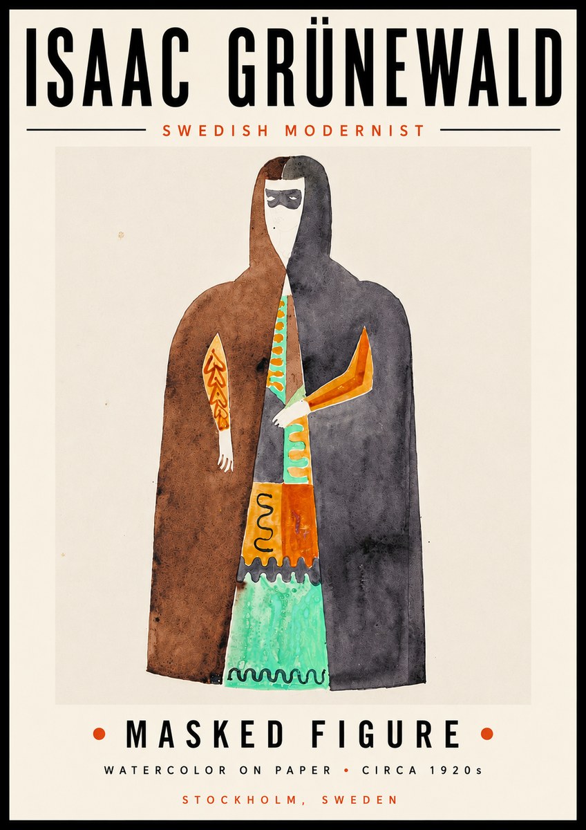 Isaac Grünewald Masked Figure No6 - Affiche