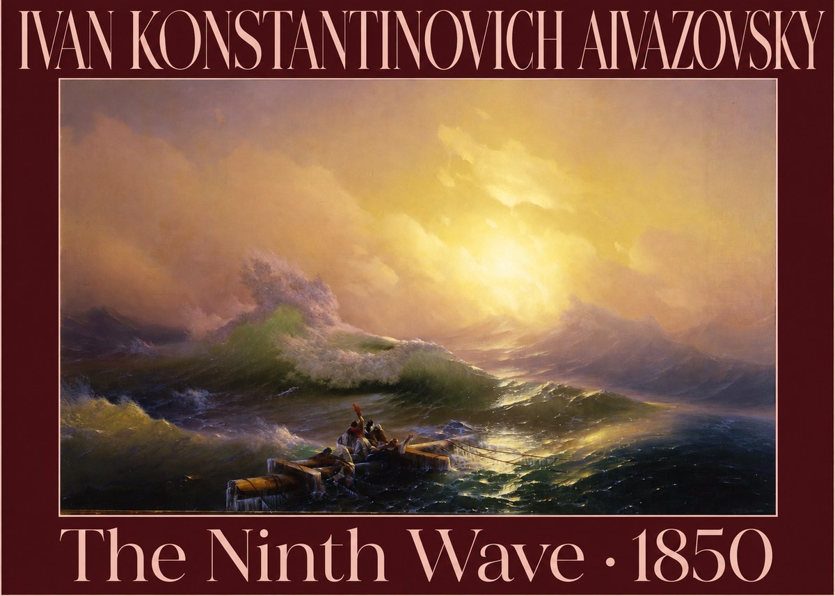 Ivan Konstantinovich Aivazovsky The Ninth Wave III No6 - Affiche