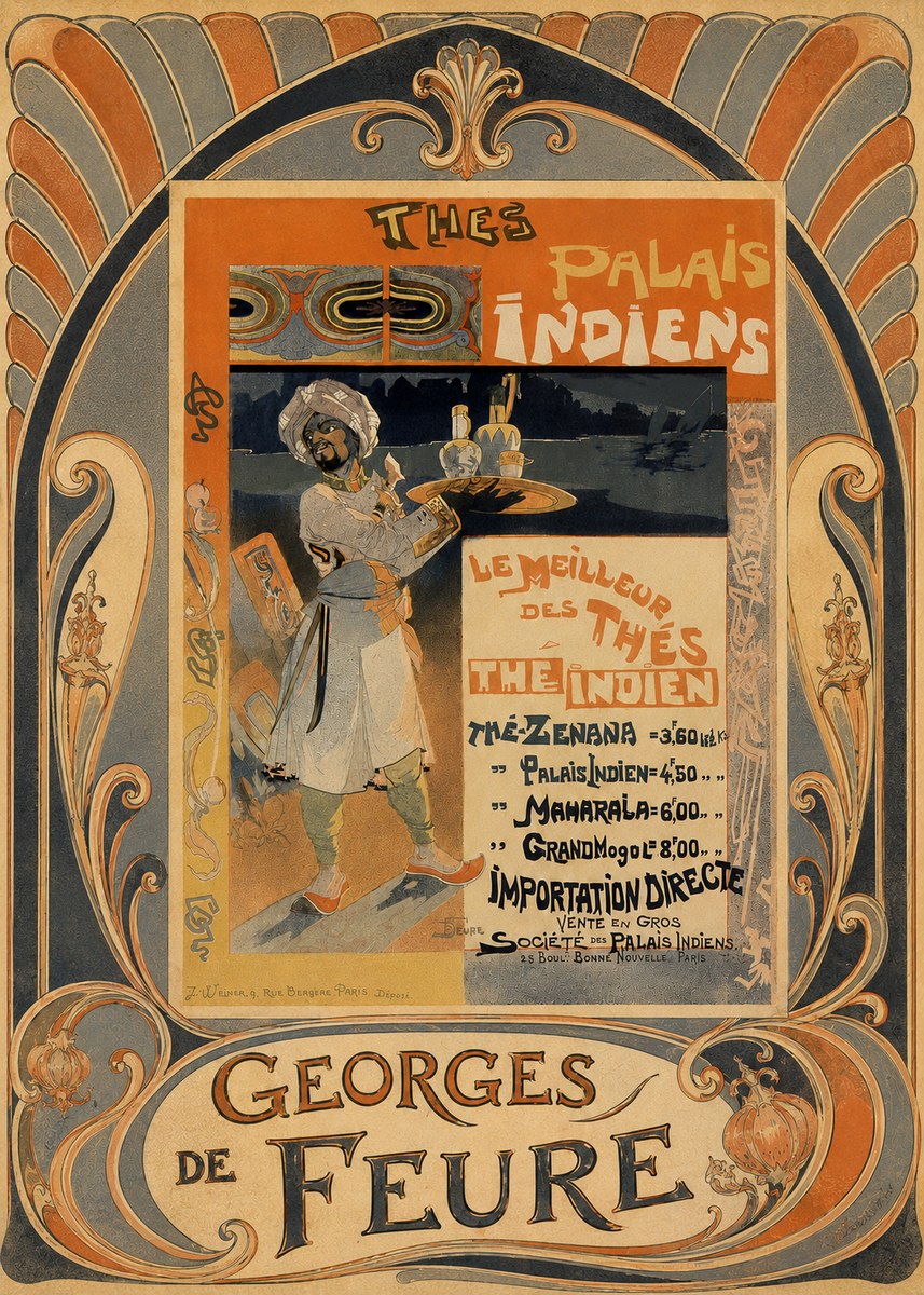 Georges de Feure Thés Palais Indiens No6 - Affiche