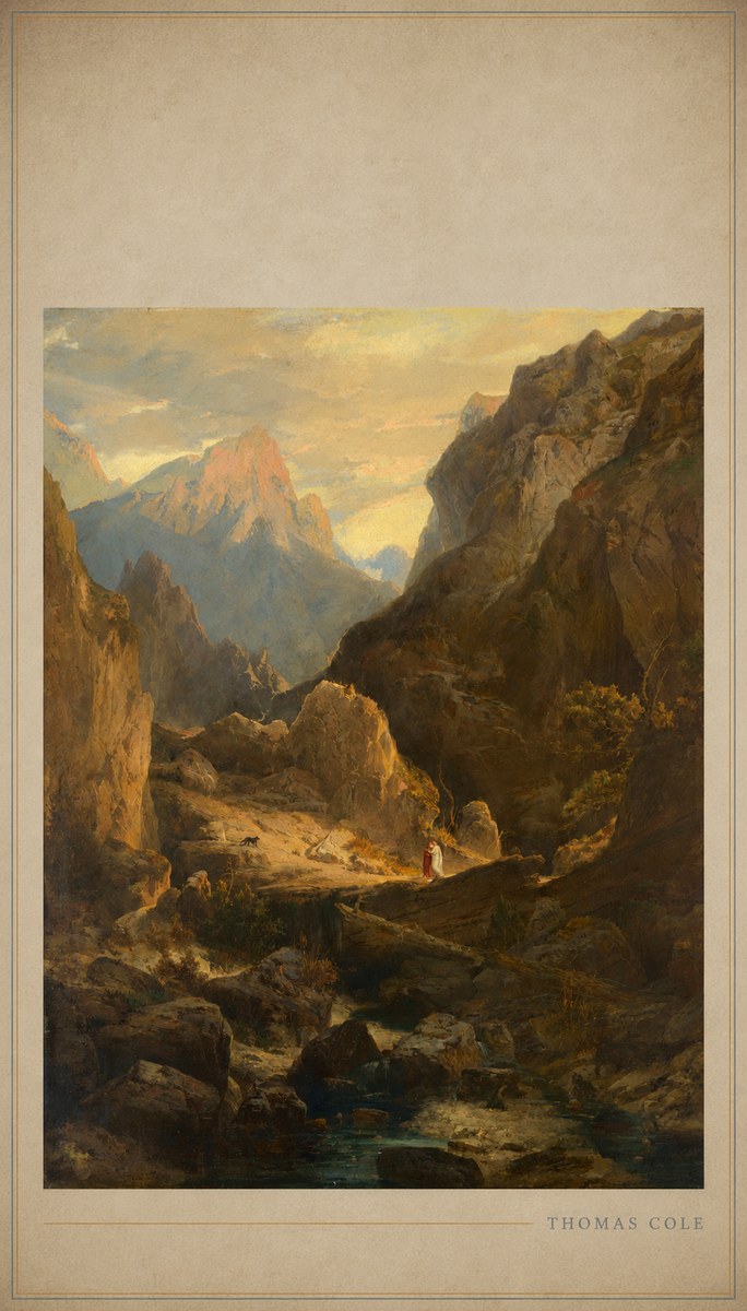 Thomas Cole The Mountain Ford No3 - Affiche