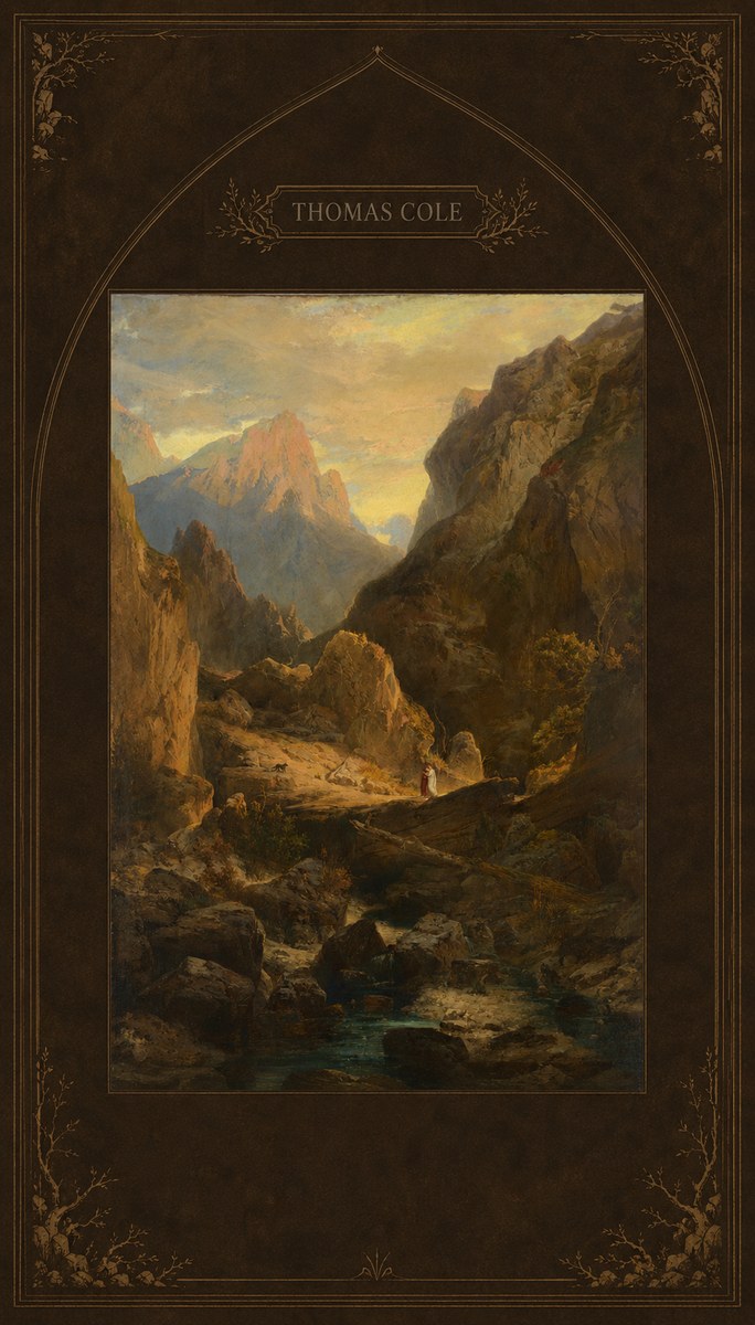 Thomas Cole The Mountain Ford No6 - Affiche