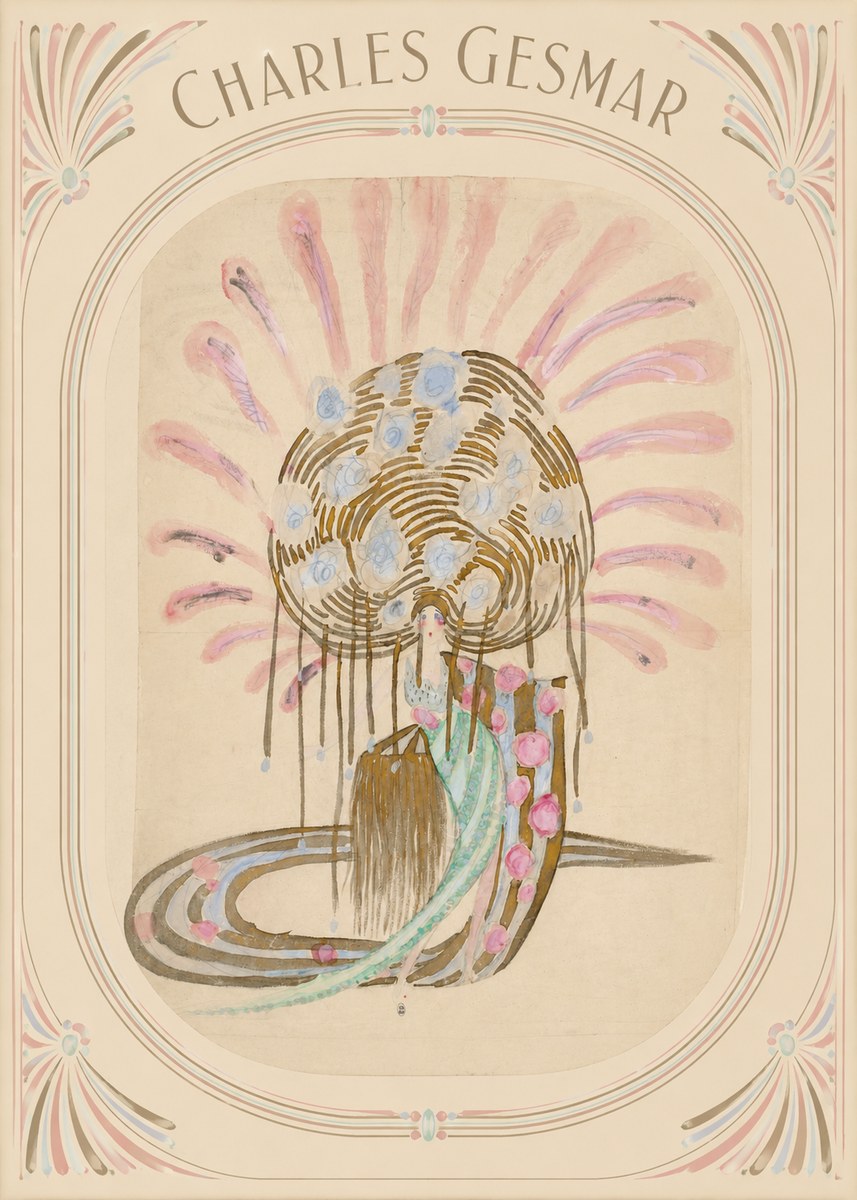 Charles Gesmar Woman with Headdress No3 - Affiche