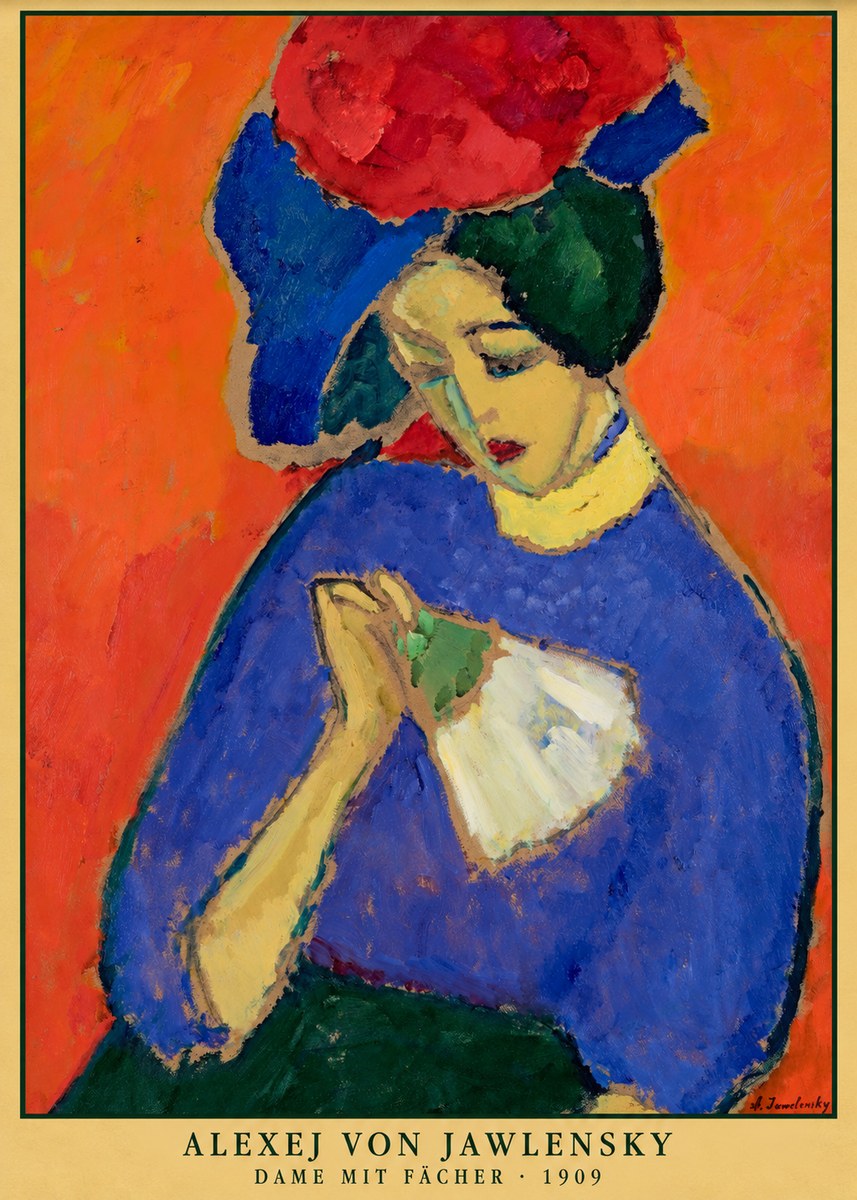 Alexej von Jawlensky Dame Mit Fächer No6 - Affiche