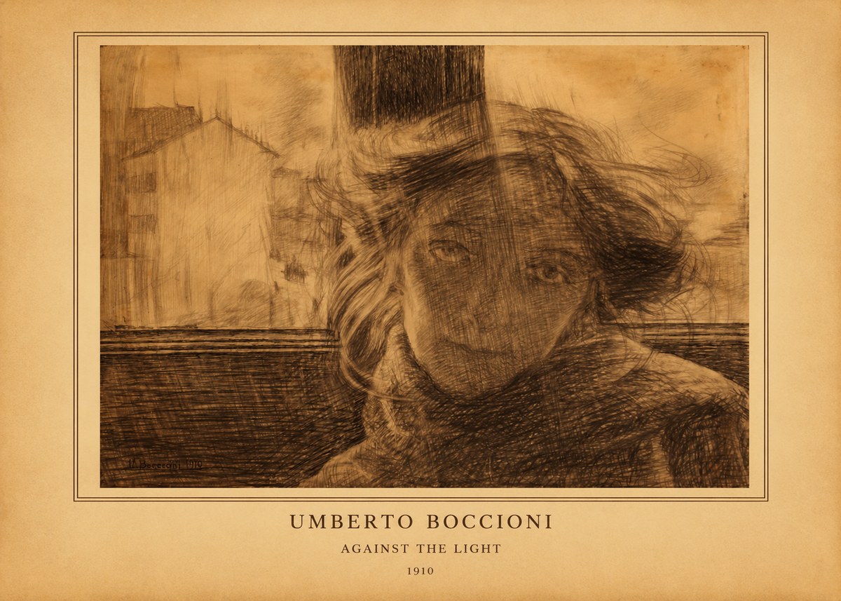 Umberto Boccioni Against the Light No3 - Affiche