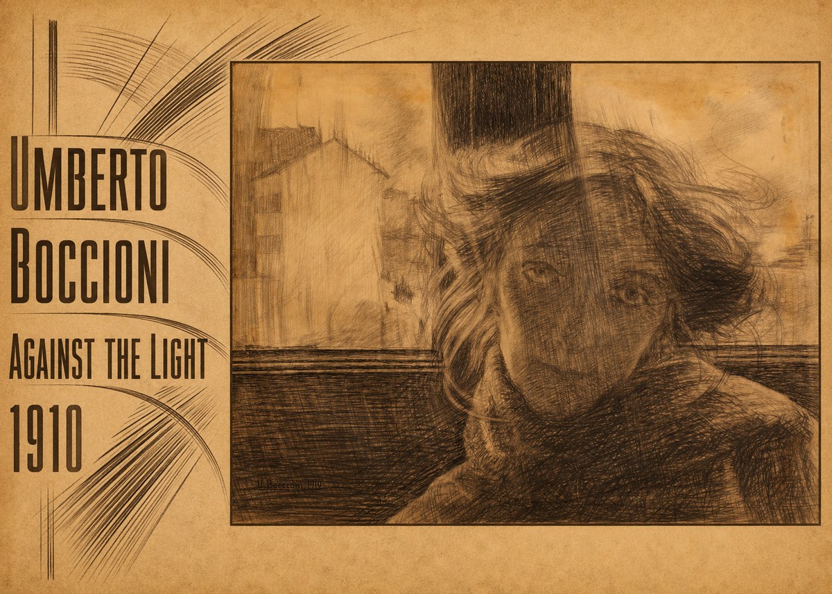 Umberto Boccioni Against the Light No4 - Affiche