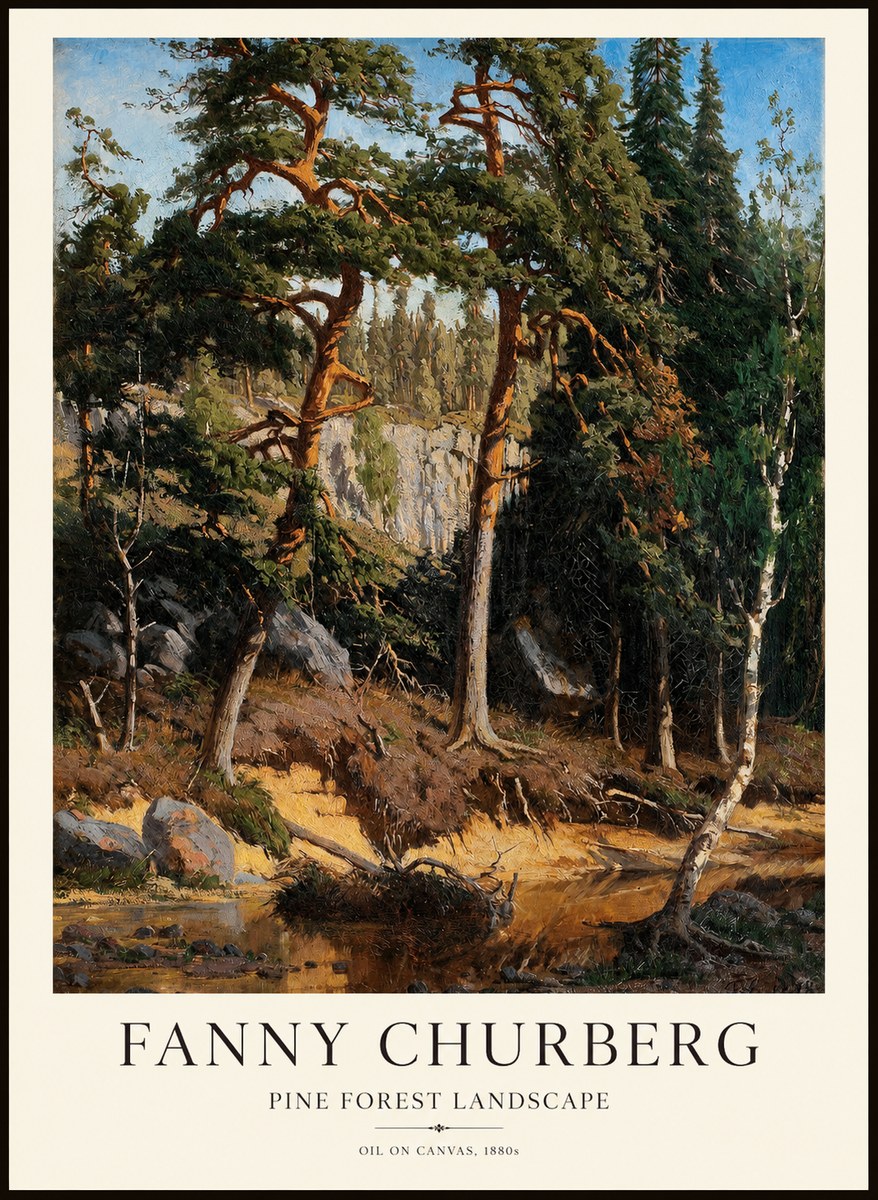 Fanny Churberg Pine Forest Landscape No1 - Affiche