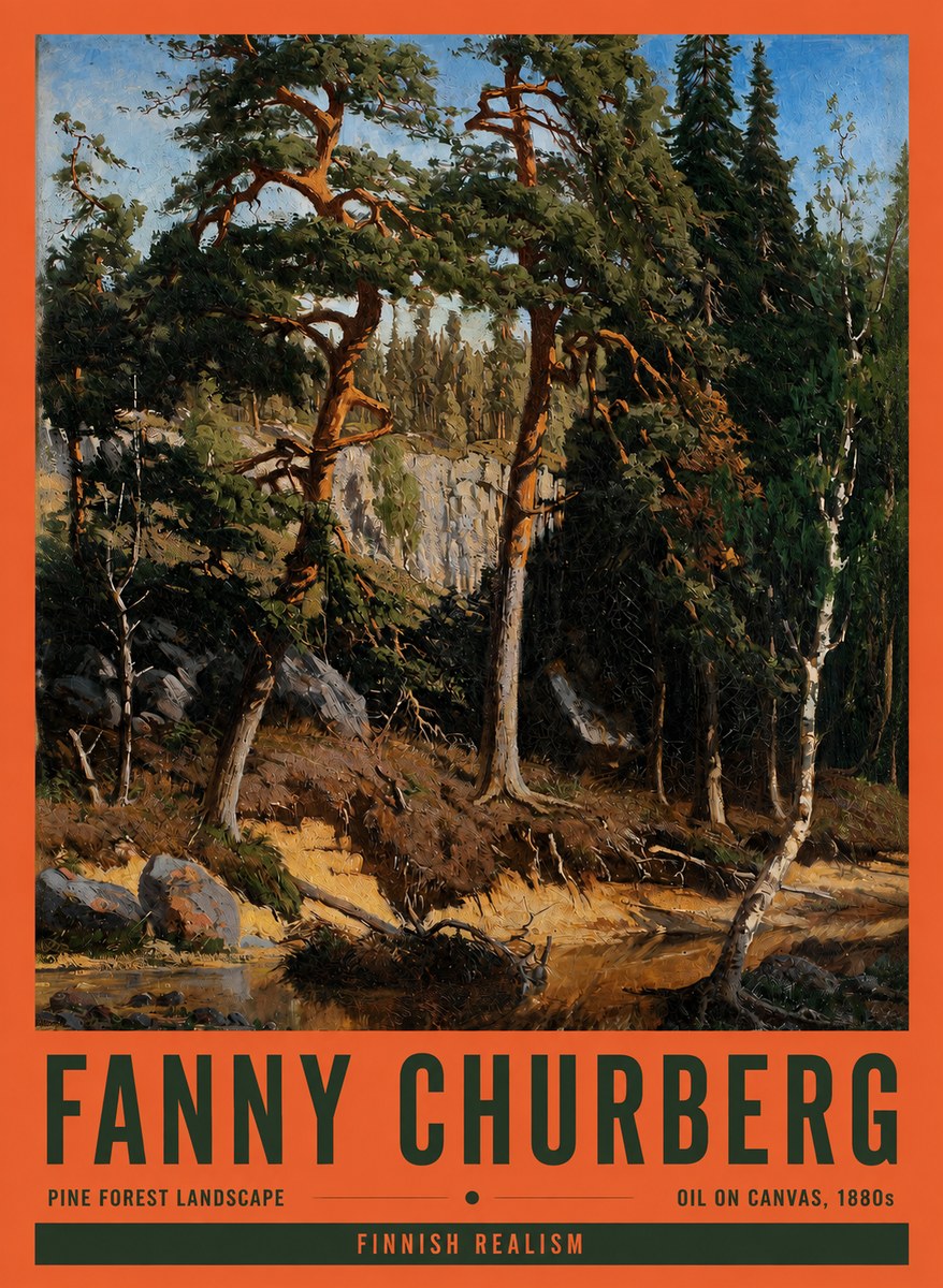 Fanny Churberg Pine Forest Landscape No2 - Affiche