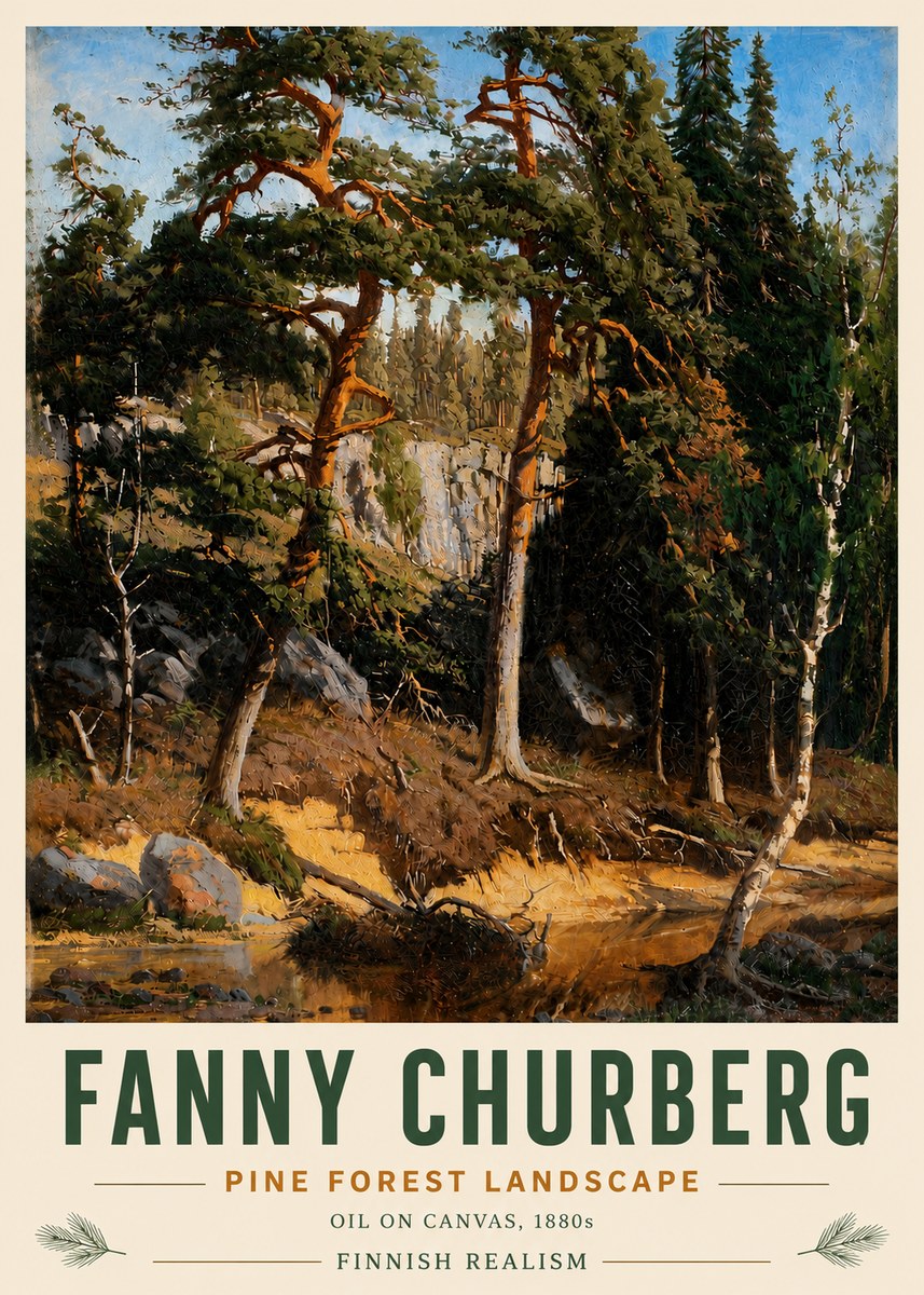 Fanny Churberg Pine Forest Landscape No4 - Affiche