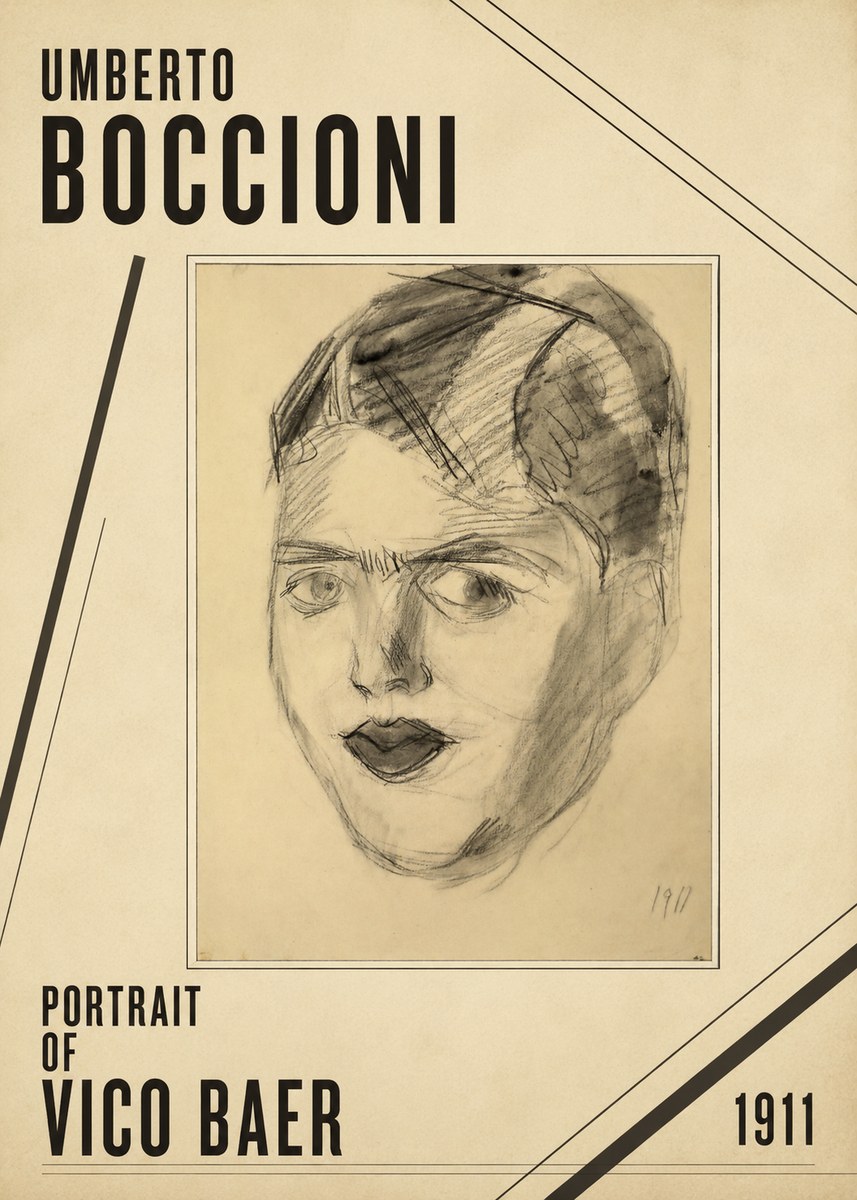 Umberto Boccioni Portrait of Vico Baer No2 - Affiche