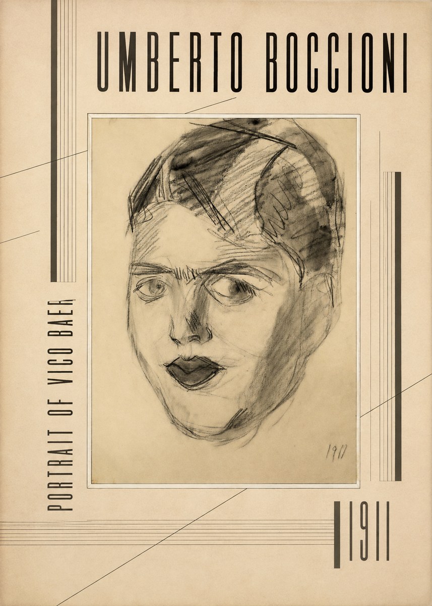 Umberto Boccioni Portrait of Vico Baer No3 - Affiche