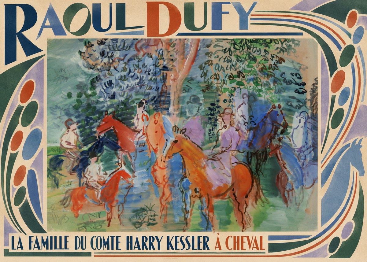 Raoul Dufy La Famille Du Comte Harry Kessler À Cheval No6 - Affiche